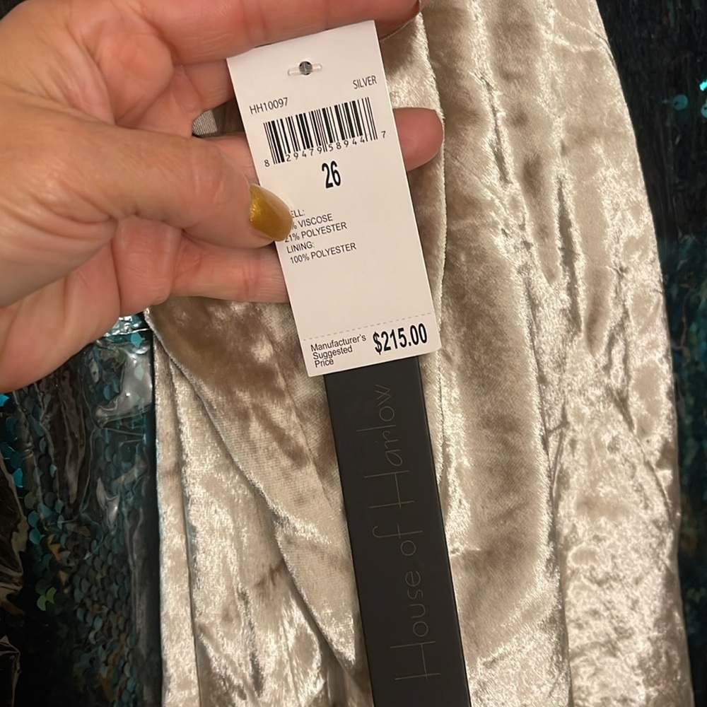 HOUSE OF HARLOW CRUSHED VELVET MAXI SKIRT - Picture 7 of 7
